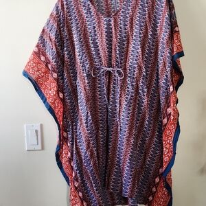 Cost Plus World Market Red, Blue & White Printed Tunic